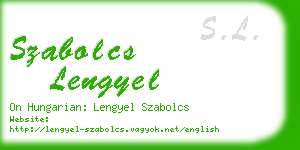 szabolcs lengyel business card